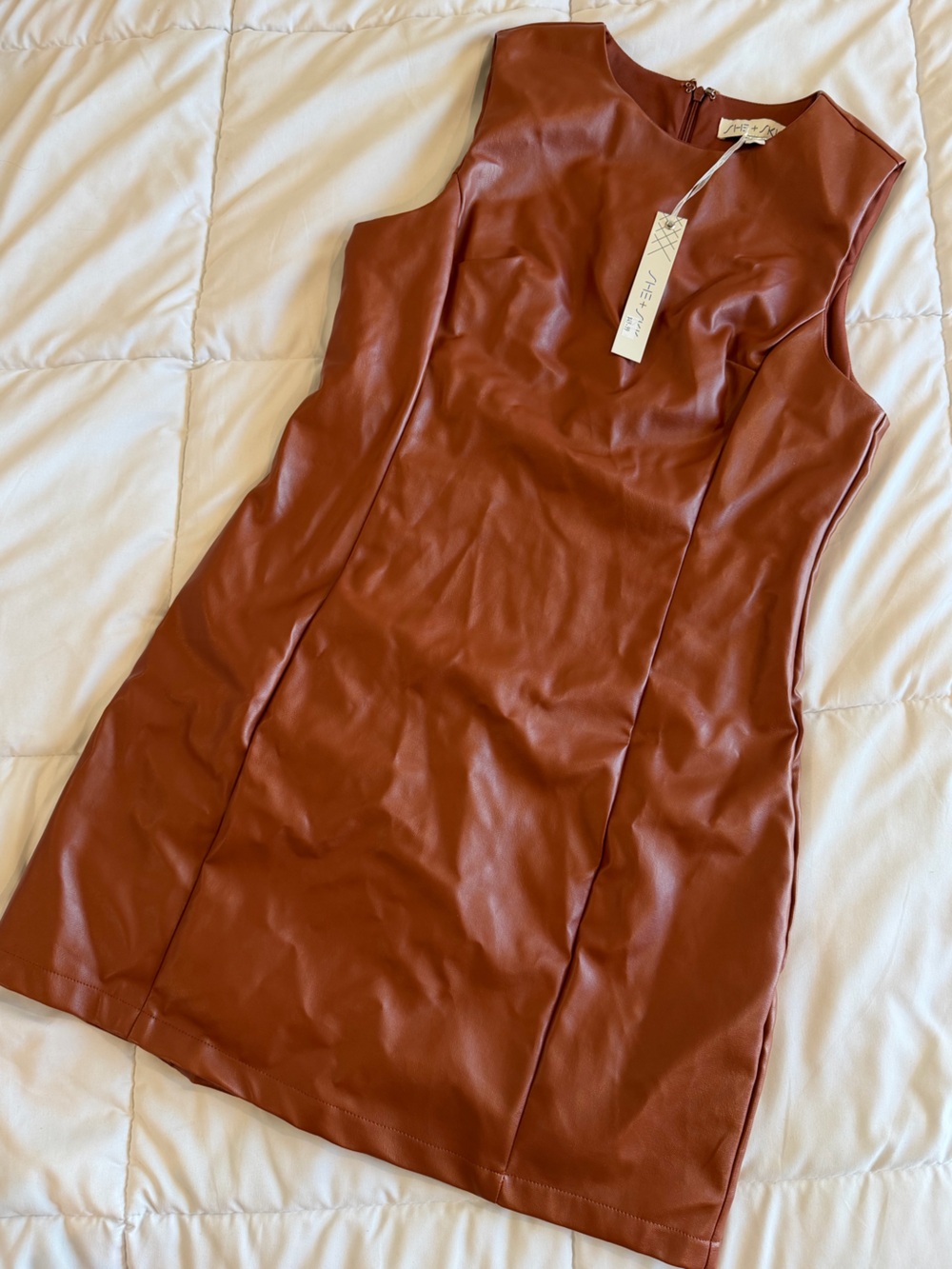 Women’s Faux Leather Midi-dress